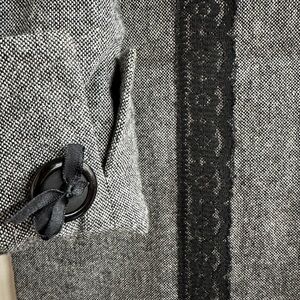 Elegant Gray Women's Jacket with Black Accents